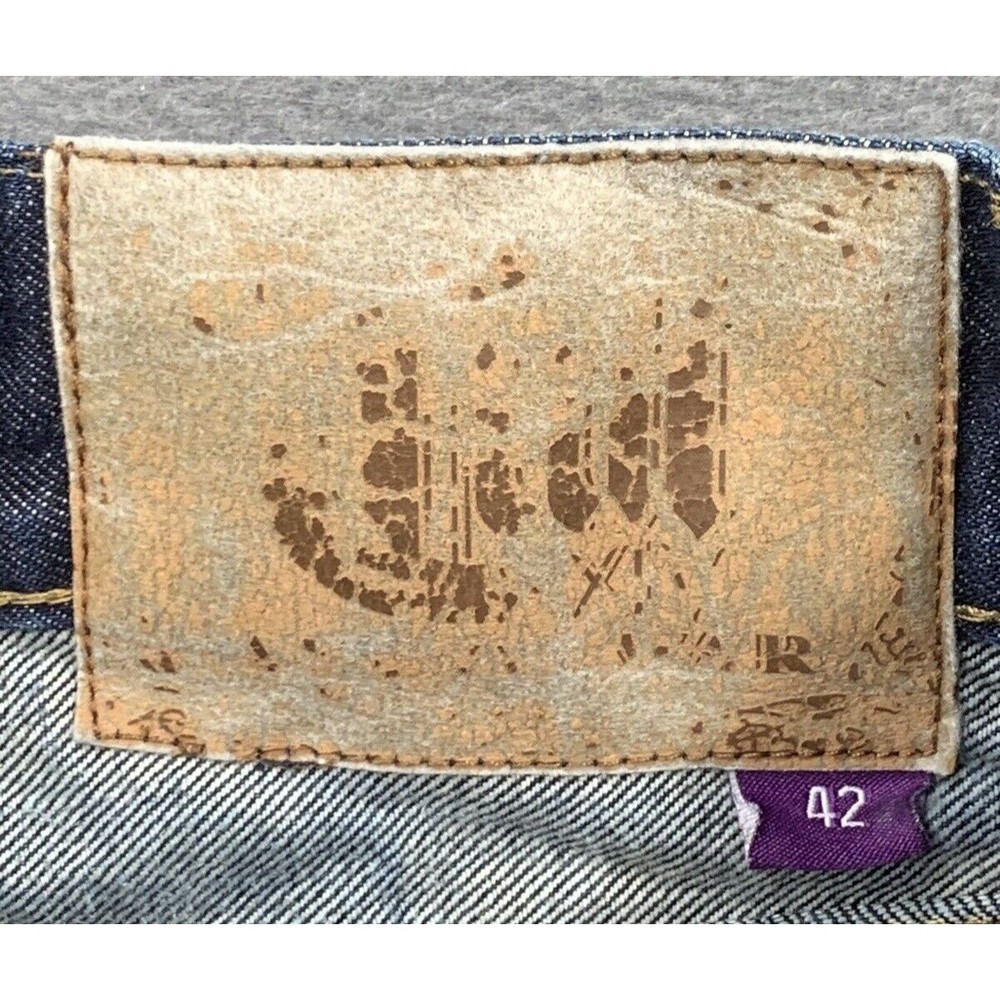 Cult 45 Denim Jeans Men's Size 42 Blue Baseball Theme Stitched Pockets Straight - Picture 12 of 16